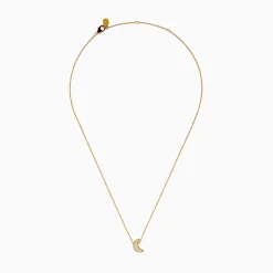 Necklaces & Pendants|Effy Jewelry 925 Gold Plated Sterling Silver Diamond Crescent Moon Pendant