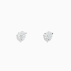 Earrings|Effy Jewelry 14 Karat White Gold Diamond Stud Earrings with 1.50TCW Round Diamonds