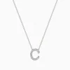 Necklaces & Pendants|Effy Jewelry 14 Karat White Gold Initial "C" Diamond Necklace