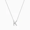 Necklaces & Pendants|Effy Jewelry 14 Karat White Gold Initial "K" Diamond Necklace