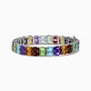 Bracelets|Effy Jewelry 925 Mosaic Sterling Silver Double Row Multi Gemstone Tennis Bracelet