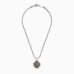 Necklaces & Pendants|Effy Jewelry 925 Multi Gemstone Cross Pendant, 4.09 TCW