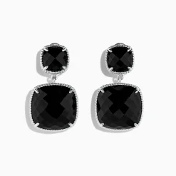 Earrings|Effy Jewelry 925 S. Silver Cushion Onyx Earrings, 17.40 TCW