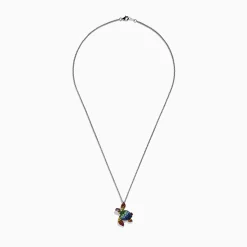 Necklaces & Pendants|Effy Jewelry 925 Seaside Sterling Silver Multi Sapphires Turtle Pendant