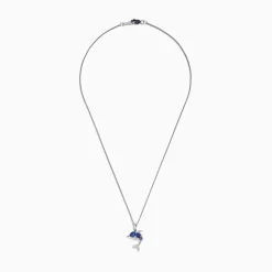 Necklaces & Pendants|Effy Jewelry 925 Silver Tanzanite and Diamond Dolphin Pendant