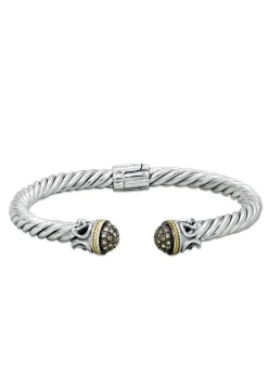 Bracelets|Effy Jewelry 925 Silver u0026 Gold Espresso Diamond Bangle, .27 TCW