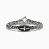 Mens|Effy Jewelry 925 Sterling Silver and Black Spinel Braided Chain Bracelet