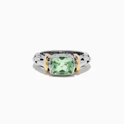 Rings|Effy Jewelry 925 Sterling Silver and 18K Gold Green Amethyst Ring, 1.75 TCW
