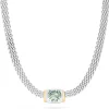 Necklaces & Pendants|Effy Jewelry 925 Sterling Silver and 18K Gold Green Amethyst Necklace, 4.70 TCW