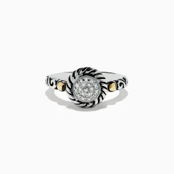 Rings|Effy Jewelry 925 Sterling Silver and 18K Yellow Gold Diamond Ring