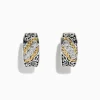 Earrings|Effy Jewelry 925 Sterling Silver and 18K Yellow Gold Diamond Earrings, 0.12 TCW