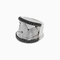 Rings|BH Multi 925 Sterling Silver Black Diamond Woven Ring, 1.23 TCW
