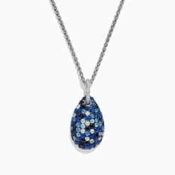 Necklaces & Pendants|Effy Jewelry 925 Sterling Silver Blue Sapphire u0026 Diamond Pendant, 3.26 TCW
