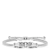 Bracelets|Effy Jewelry 925 Sterling Silver Braide Chain Diamond Panther Bolo Bracelet, 0.10 TCW