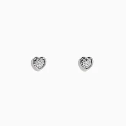 Earrings|BH Multi 925 Sterling Silver Diamond Heart Earrings, 0.15 TCW