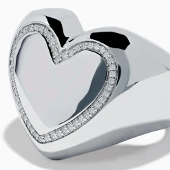Rings|Effy Jewelry 925 Sterling Silver Diamond Bubble Heart Ring