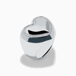 Rings|Effy Jewelry 925 Sterling Silver Diamond Bubble Heart Ring