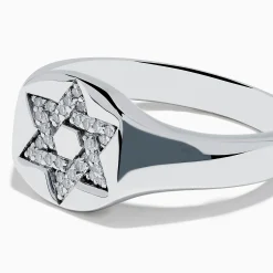 Rings|Effy Jewelry 925 Sterling Silver Diamond Star of David Ring