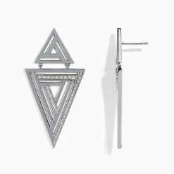 Earrings|BH Multi 925 Sterling Silver Diamond Retro Earrings, 0.26 TCW