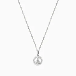 Necklaces & Pendants|BH Multi 925 Sterling Silver Diamond Peace Sign Necklace