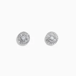 Earrings|BH Multi 925 Sterling Silver Diamond Pave Stud Earrings, 0.10 TCW