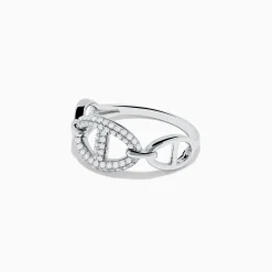 Rings|Effy Jewelry 925 Sterling Silver Diamond Interlocking Links Ring