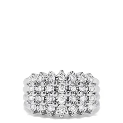 Rings|Effy Jewelry 925 Sterling Silver Diamond Ring, 0.49 TCW
