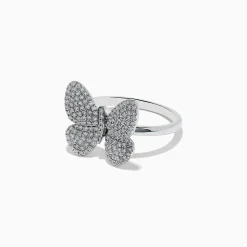 Rings|Effy Jewelry 925 Sterling Silver Diamond Butterfly Ring