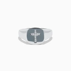 Rings|Effy Jewelry 925 Sterling Silver Diamond Cross Ring