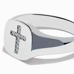 Rings|Effy Jewelry 925 Sterling Silver Diamond Cross Ring