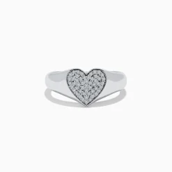 Rings|Effy Jewelry 925 Sterling Silver Diamond Heart Ring