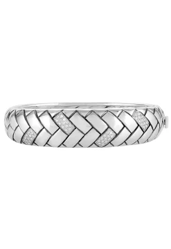 Bracelets|Effy Jewelry 925 Sterling Silver Diamond Accented Bangle, 0.35 TCW