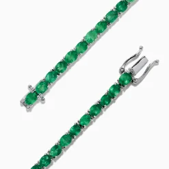 Bracelets|BH MULTI 925 Sterling Silver Emerald Tennis Bracelet, 6.99 TCW
