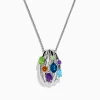 Necklaces & Pendants|Effy Jewelry 925 Sterling Silver Multi Color Gemstone and Diamond Pendant