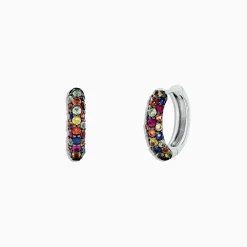 Earrings|Effy Jewelry 925 Sterling Silver Multi Sapphire Splash Huggie Earrings, 1.98 TCW