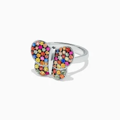 Rings|Effy Jewelry 925 Sterling Silver Multi Sapphire Splash Butterfly Ring, 1.29 TCW