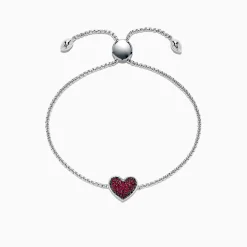 Bracelets|Effy Jewelry 925 Sterling Silver Ruby Heart Bracelet, 0.62 TCW