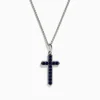 Necklaces & Pendants|Effy Jewelry 925 Sterling Silver Sapphire Cross Pendant
