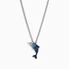 Necklaces & Pendants|Effy Jewelry 925 Sterling Silver Sapphire Splash Dolphin Pendant, 1.30 TCW