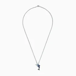 Necklaces & Pendants|Effy Jewelry 925 Sterling Silver Sapphire Splash Dolphin Pendant, 1.30 TCW