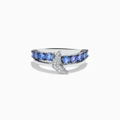 Rings|Effy Jewelry 925 Sterling Silver Tanzanite and Diamond Fin Ring