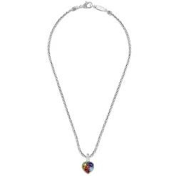 Necklaces & Pendants|Effy Jewelry 925 Sterling Silver u0026 18K Gold Multi Gemstone Heart Pendant, 1.98 TCW