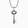Necklaces & Pendants|Effy Jewelry 925 Sterling Silver u0026 18K Gold Multi Gemstone Key Pendant, 2.29 TCW