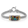 Bracelets|Effy Jewelry 925 Sterling Silver u0026 18K Gold Multi Gemstone Bracelet, 3.25 TCW