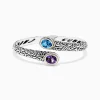 Bracelets|Effy Jewelry 925 Sterling Silver u0026 18K Gold Topaz and Amethyst Bangle, 3.32 TCW