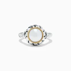 Rings|Effy Jewelry 925 Sterling Silver u0026 18K Yellow Gold Cultured Fresh Water Pearl Ring
