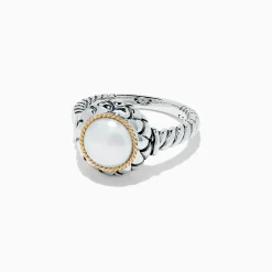 Rings|Effy Jewelry 925 Sterling Silver u0026 18K Yellow Gold Cultured Fresh Water Pearl Ring