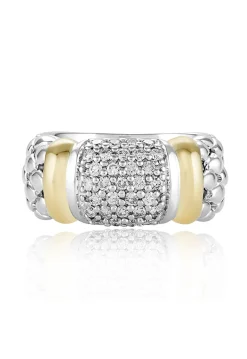 Rings|Effy Jewelry 925 Sterling Silver u0026 18K Yellow Gold Accented Diamond Ring, 0.53 TCW