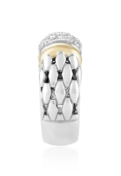 Rings|Effy Jewelry 925 Sterling Silver u0026 18K Yellow Gold Accented Diamond Ring, 0.53 TCW