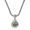 Necklaces & Pendants|Effy Jewelry 925 Sterling Silver u0026 18K Yellow Gold Green Amethyst Pendant, 2.75 TCW